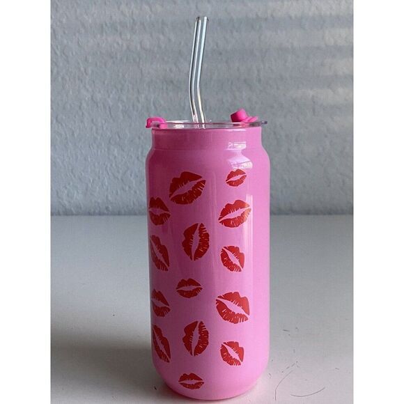 Mean Girls Burn Book Glass Tumbler Pink Drink Christmas With Glass Straw NEW - Picture 5 of 13